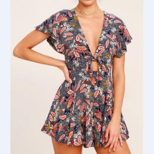NAVY BLUE PRINT ROMPER